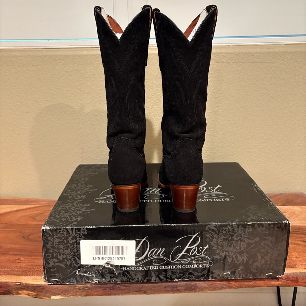 Dan Post Women's Black Suede Heeled Boots - Picture 9 of 10